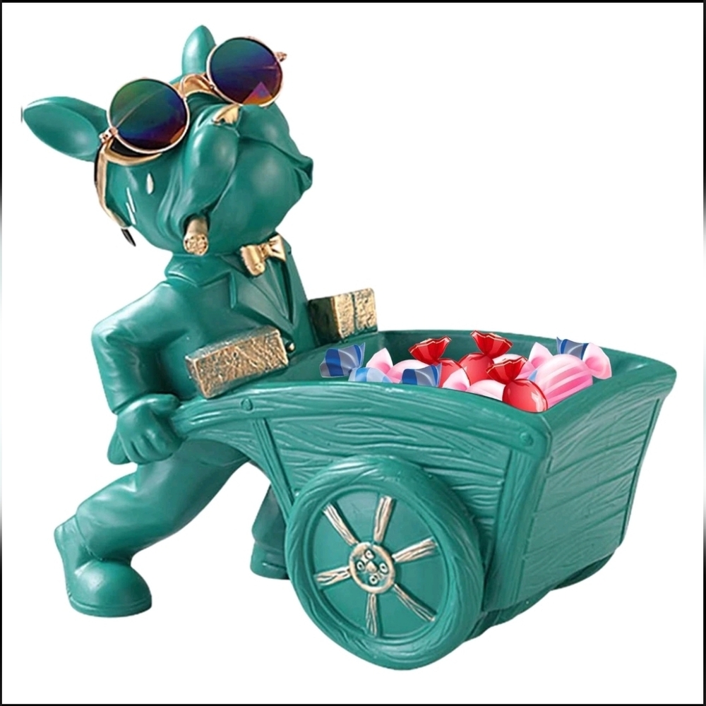 French Bulldog Statue With A Built-In Storage Tray - NIB